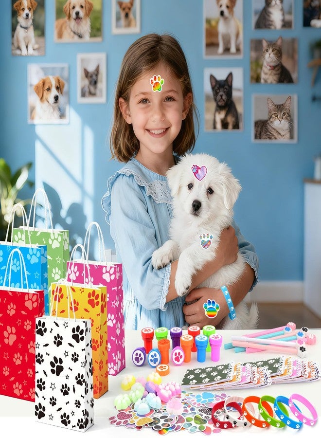 Coosilion 122 Pcs Paw Print Party Favors, Blue Puppy Theme Birthday Decorations for Girl with Orange Blue Dog Paw Goodie Bags Stuffers Stickers Mochi Squishy Toys Pen Mini Notebook, Valentine Day Gifts for Kids - Image 4